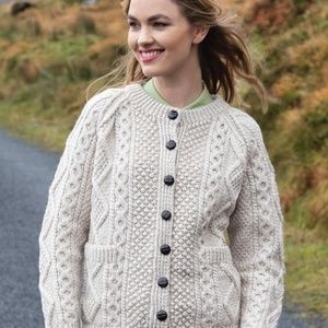NWT ARAN SWEATER MARKET LUMBER JACKET WINTER WHITE